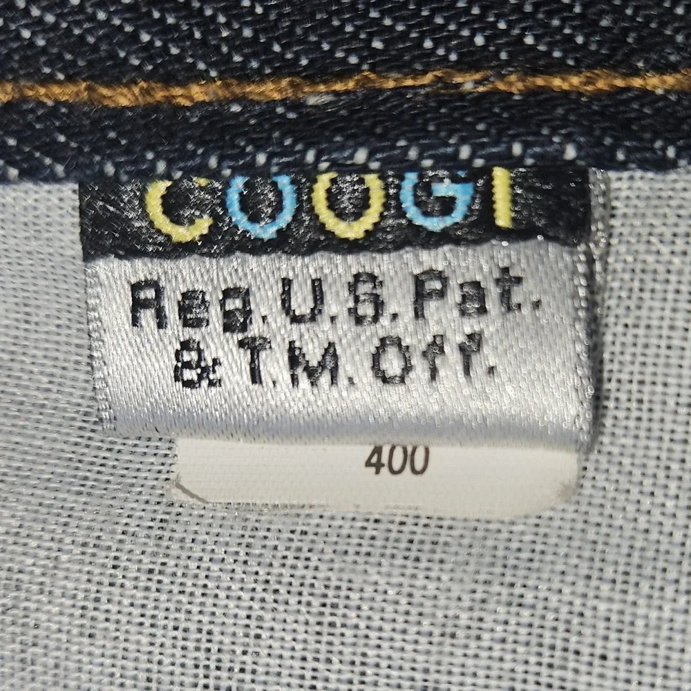 COOGI Jean 34x32 Dark Wash Straight Leg Eagle Embroidered Union Jack Baggy Retro